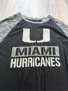 Miami Hurricanes Black Raglan T‑Shirt XL